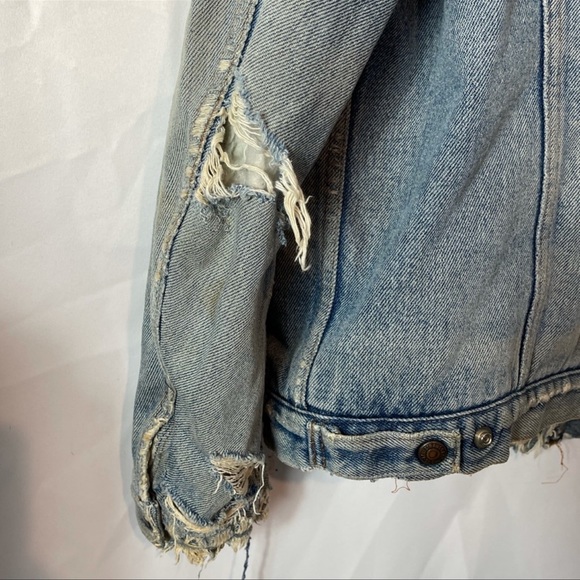 🔴SOLD🔴Levi’s 1980s Sherpa DESTROYED Trucker Jacket Size Large - Picture 7 of 11
